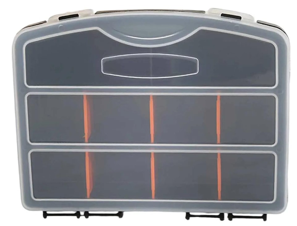 Mini Organiser – Compact 12-Compartment Portable Storage Box, Transparent Lid, Stackable PP Plastic | Ideal for Screws, Nails, Electronics Bits | UAE Electrician & Craftsman Pocket Essential Organizer